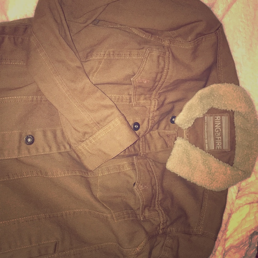 Ring of fire camel denim jacket